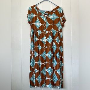 Manuheali’i Babydoll Brown Blue dress